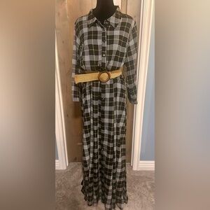 Torrid Black and White Plaid Maxi Dress